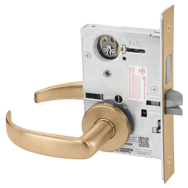 Dormitory or Entrance Mortise Lock, PS Lever, A Rose, Satin Bronze